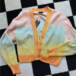 Colorful rainbow Women's Cardigan Sweater